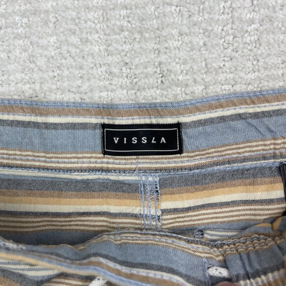NWT Vissla Board Shorts Men XXL Mixer 17.5 Striped Blue Elastic Waist Beach Surf - Picture 6 of 12